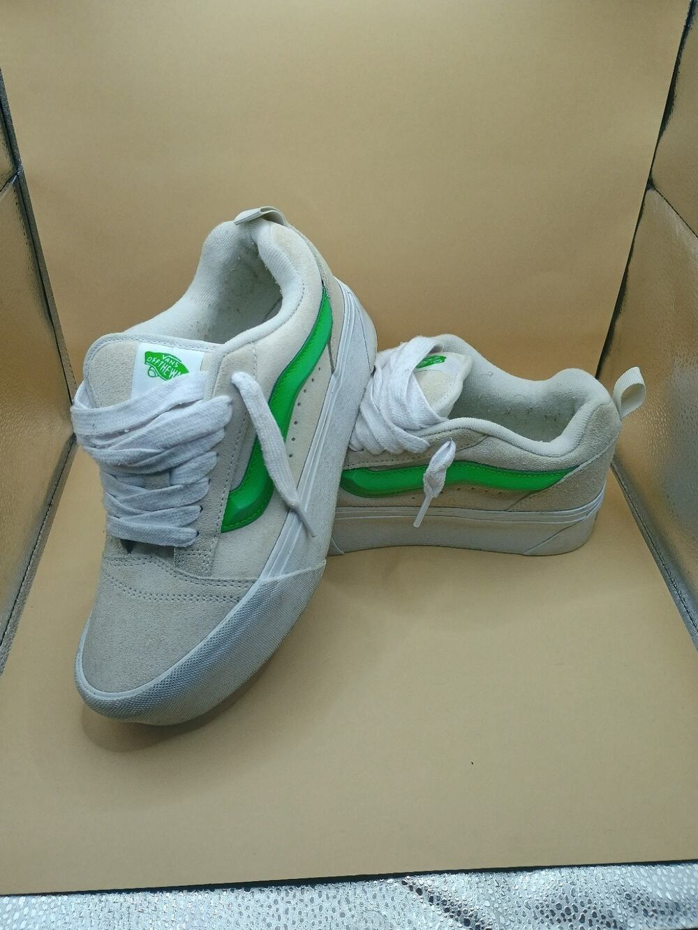 Vans Knu Stack Womens Size 8.5 Casual Platform Festival Sneakers Gray Green